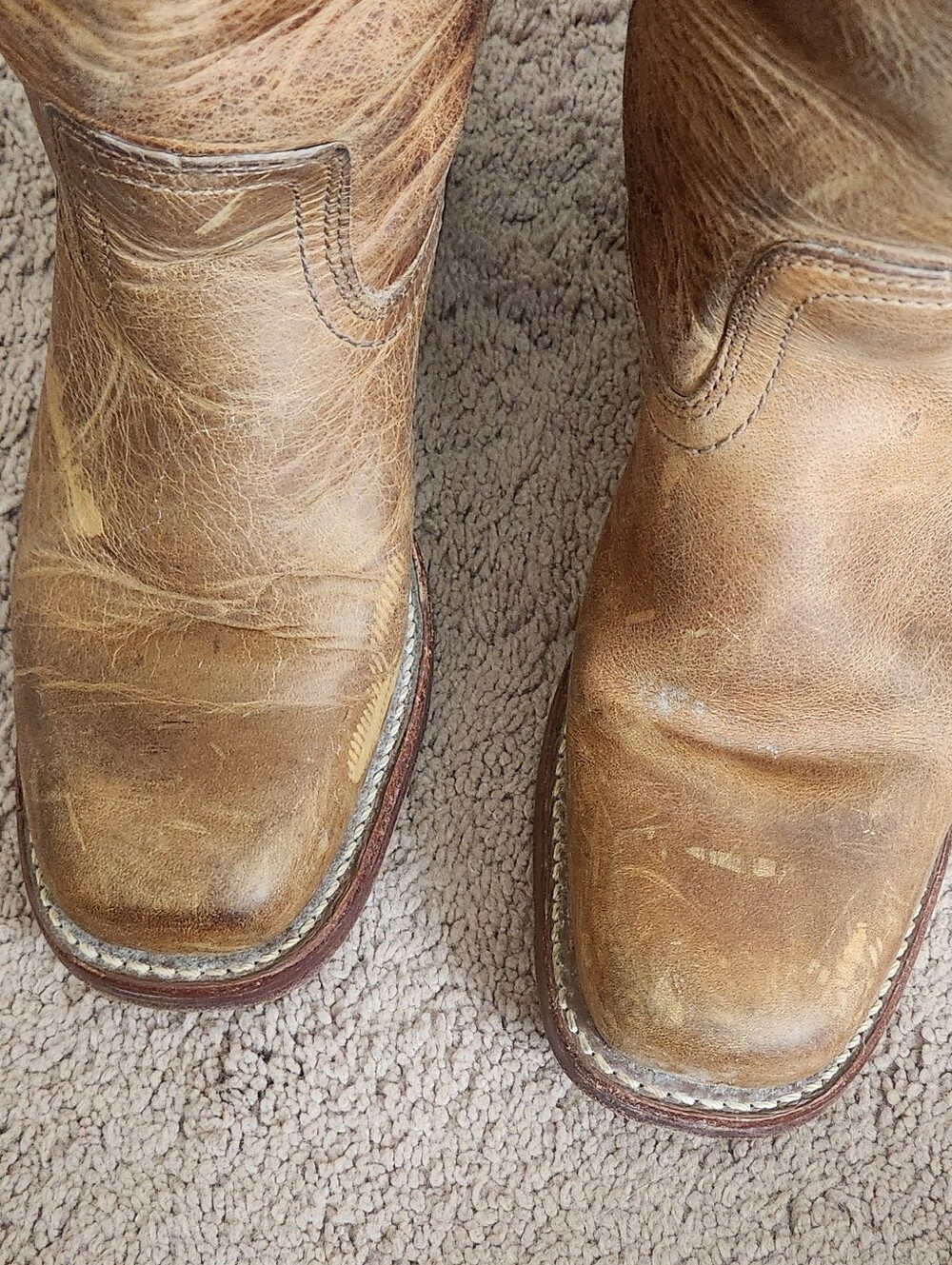 FRYE Campus Boot USA Vintage marble Brown Leather Ladies Festival Boho Western 7 - Picture 7 of 12